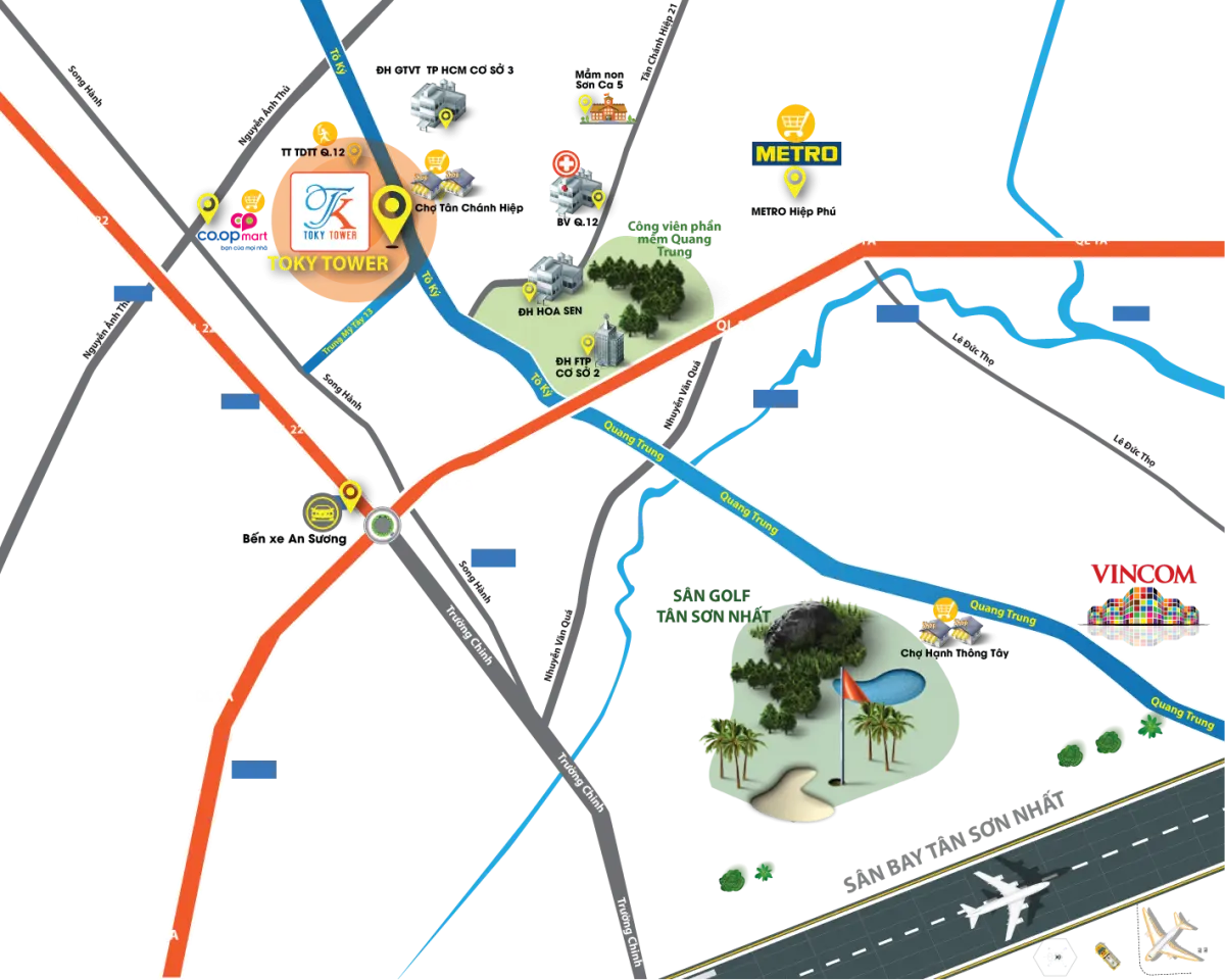 vị trí căn hộ tô ký tower